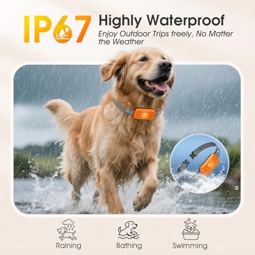 KJKZO Dog Bark Collar for Large Medium Small Dogs, Effective No-Bark Collar, Smart Barking Collar, 2026 Upgraded Bark Collar with 7 Sensitivity, 3 Modes, Orange