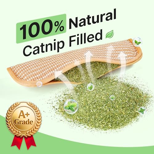 Potaroma Cat Toys Pack of 2 with 6000mg A+ Organic Catnip, Soft Sisal Material Indoor Kitten Scratching and Kicker Toys, Drives Bored Cats Crazy with Fun Interactive Chew