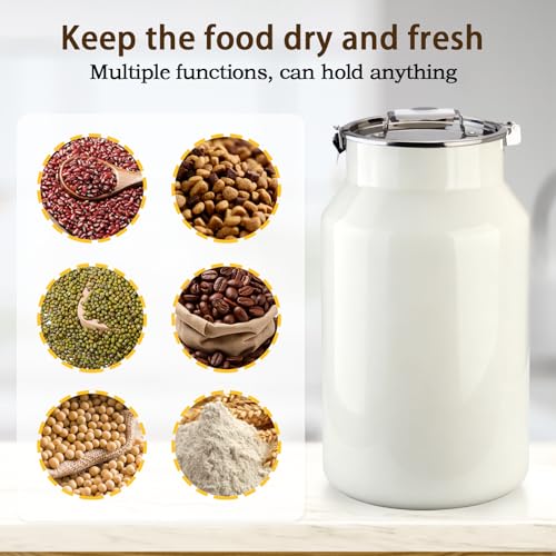 Aloxina Dog-Cat Food Storage Container 40 lb/38 Qt, Large Stainless Steel Pet Food Bin with Airtight Lid & Scoop Included, Durable 304 Metal Storage for Dogs & Cats