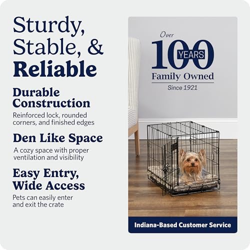 MidWest Homes for Pets 18-Inch iCrate for Tiny Breeds, Up to 10 lbs, Single Door Folding Dog Crate with Divider Panel, Leak-Proof Tray & Secure Latch, Portable, Durable & Easy to Assemble