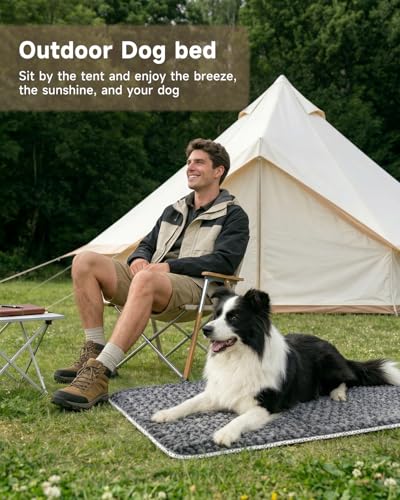 Dog Bed for Crate Pad High Resilience Foam Crate Pad Mat for Medium Large Dogs Washable Anti-Slip, Outdoor, 35" x 22",Dark Gray