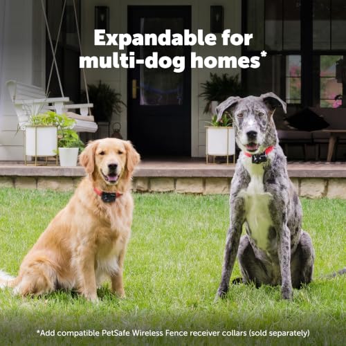 PetSafe Original Wireless Electric Fence for Dogs, Portable for Travel Covers Up to 1/2 Acre, Waterproof Collar for Pets 8lb+ with Tone/Static (Gray), from the Parent Company of Invisible Fence Brand