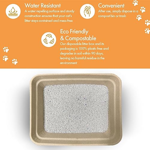 Disposable Litter Boxes (Brown, Large 8-Pack)