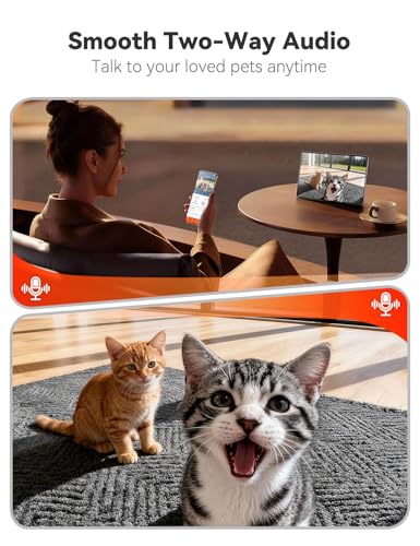 WOPET Automatic Cat Feeder with Camera for Two Cats, 6L Automatic Dog Feeder with HD Video and Night Vision, 5G/2.4G WiFi Pet Feeder for Cats & Dogs, SD Card Storage & 2-Way Audio