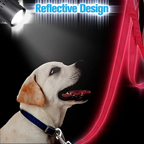 Perthlin 6 Pieces Dog Leash Bulk for Medium and Large Dog, Heavy Duty Nylon Pack Dogs Leashes Padded Handle Double Sided Reflective Puppy Collar for Walking, Training, 5 Feet(Classic)