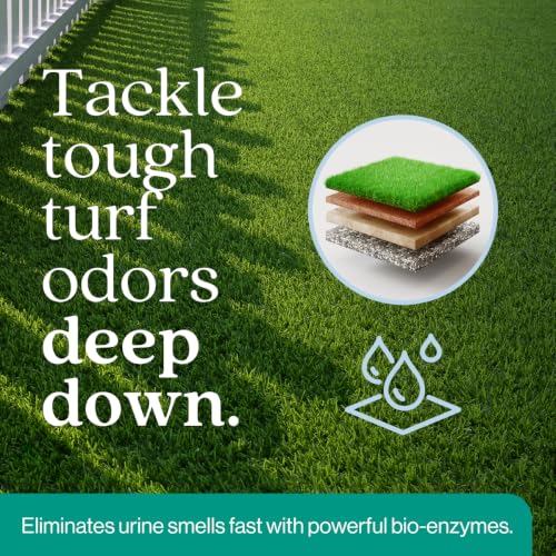 Eco Strong Outdoor Odor Eliminator Outside Dog Urine Enzyme Cleaner Powerful Pet, Cat, Animal Scent Deodorizer | Professional Strength for Yard, Turf, Kennels, Patios, Decks (128 OZ)