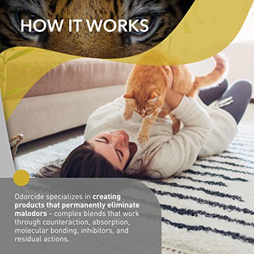Odorcide Cat Attack Concentrate Odor Eliminator - Cat Urine Remover for Carpet & Upholstery - Litter Box Odor Eliminator - 16 oz