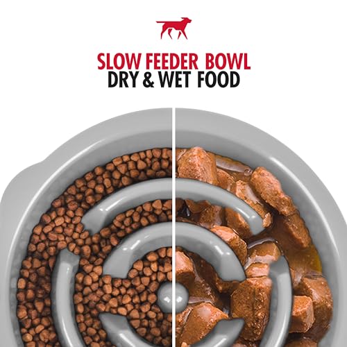 Tuff Pupper Slow Feeder Insert Bowl | Puzzle Maze Slows Down Eating | Elevated Feeder Tray Bowls | Standalone Dog Bowl | Pet Bowls Insert | Easy Clean Dishwasher Safe (2 Cups - Fits 7.5-8 Inch Hole)