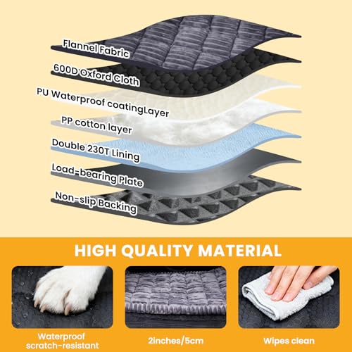 Buatis Large Dog Car Seat Cover with Dog Bed Mat for Back Seat Half - Single Seat Travel Hammock Extender, Waterproof Hard Bottom for Medium & Large Dogs, Car SUV Truck Vehicle