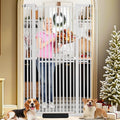 SHYUJAJIE 71 Inch Extra Tall Pet Gate for Cats, 29.5-43" Adjustable Wide Dog Gates, Pressure Mounted Walk Through Tall Cat Gate for Doorways,Hallway,Stairs,House（White）