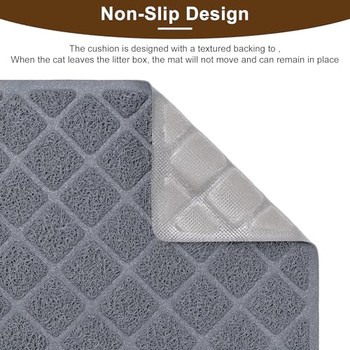 BOOMIBOO Cat Litter Mat Litter Box Mat，Litter Trapping Mat Premium Durable PVC Pad, 23 x 14 Inches, Easy to Clean，Non-Slip，Urine Waterproof