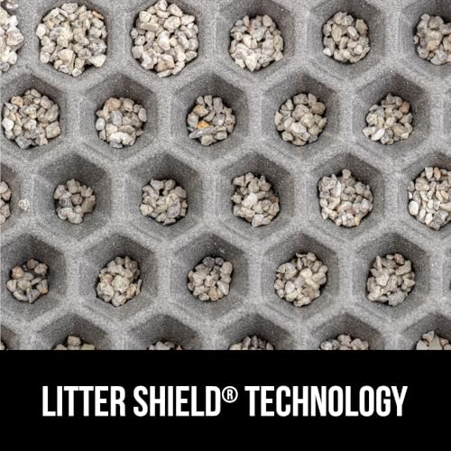 GORILLA GRIP Honeycomb Cat Litter Box Mat, Two Layer Trapping Waste Mats, Soft On Paws, Litter Box Supplies and Essentials for Indoor Cats, Traps Excess, Water Resistant for Floors, 24x15 Gray