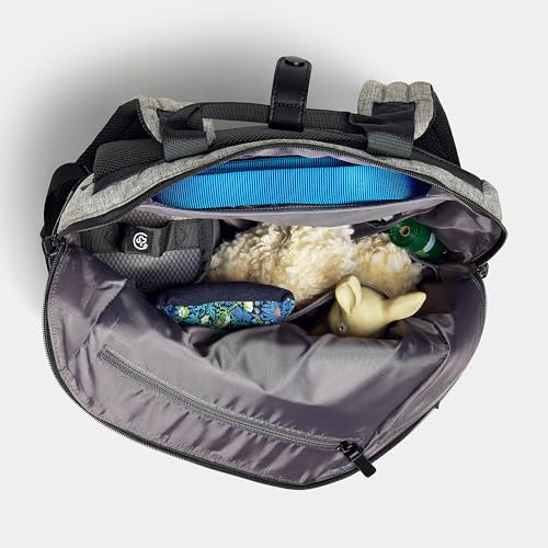 Cleverpup Porter 2-in-1 Dog Gear Backpack – Premium Dog Travel Bag with 10 Pockets, Zip-Off Treat Pouch, Leash Clip, Waterproof Pockets & Water Bottle Holder – Weekend, Hiking, Camping, Sand