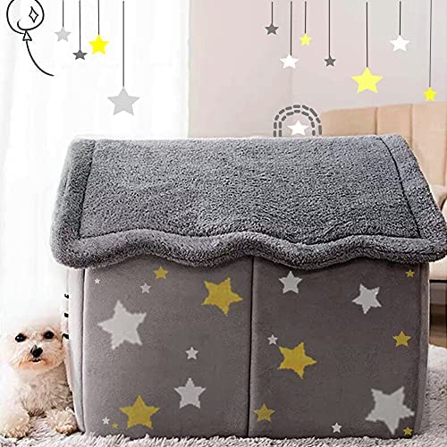 BXEBUI Dog House Indoor Memory Sponge, Foldable Dog House Kennel Bed Mat with Cushion for Small Medium Large Dogs Cats, Winter Warm Cat Nest Puppy Cave Sofa Pet Products (Medium)