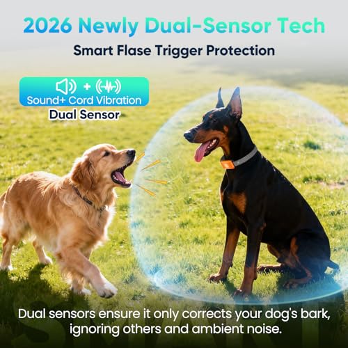 KJKZO Dog Bark Collar for Large Medium Small Dogs, Effective No-Bark Collar, Smart Barking Collar, 2026 Upgraded Bark Collar with 7 Sensitivity, 3 Modes, Orange