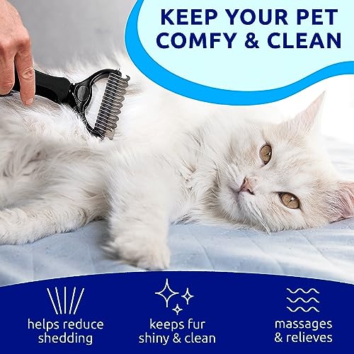 Pat Your Pet Deshedding Dog Brush For Shedding – Cat Brushes For Indoor Cats, Double-Sided Cat Brush Deshedding & Grooming Tool For Long Haired And Short Haired Dogs, Skin-Friendly