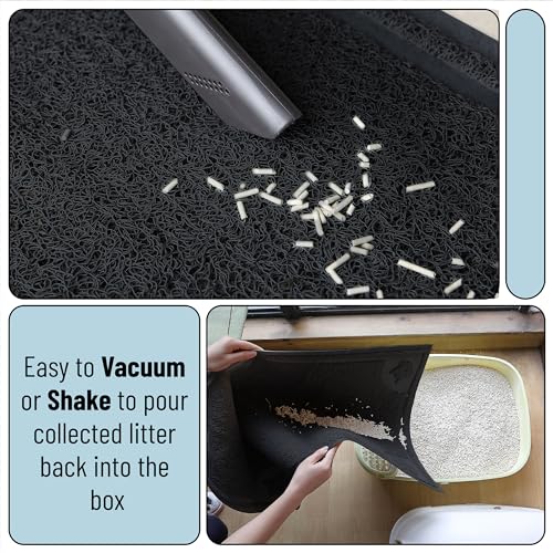 Mr. Pen- Large Cat Litter Mat, 23”x 35”, Black Cat Litter Box Mat, Cat Litter Mat Litter Trapping Mat, Cat Mats for Litter Large, Litter Mat for Litter Box, Large Litter Mat