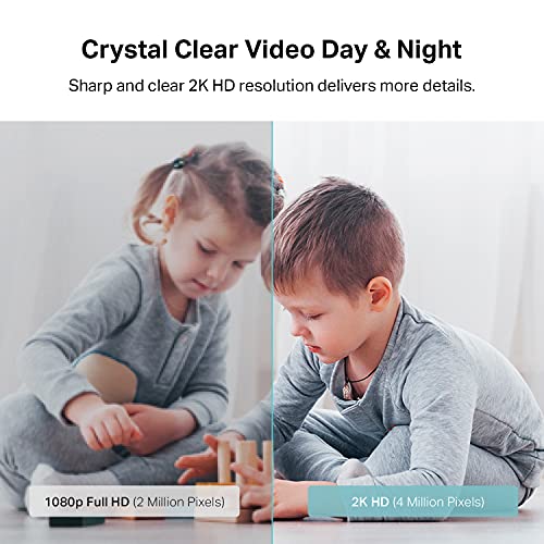 Kasa 2K+ Indoor Pan/Tilt Wired Security Camera - Works as a Baby Monitor & Pet Camera, Motion Detection & Tracking, 2-Way Audio, Night Vision, Subscription-Free Local Storage or Optional Cloud, KC410S