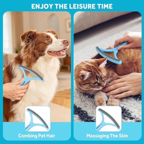 Pet Hair Removal Tool - Pet Hair Remover for Cat & Dog Hair Cleaning, Carpet Rake for Fabric Furniture, Pet Carpet Cleaner Come with Adhesive Hook Convenient to Hang & Store, an Ideal for Pets Owners