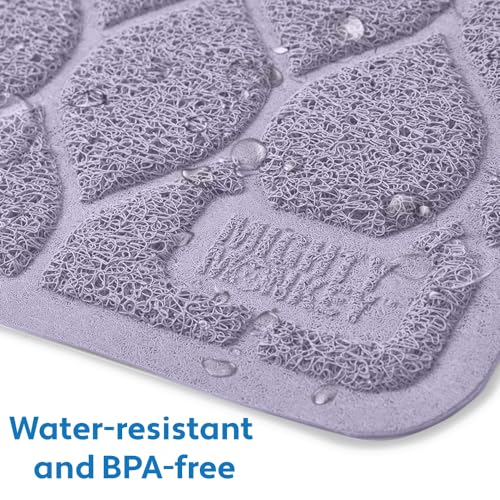 MIGHTY MONKEY Waterproof BPA Free Cat Litter Box Trapping Mat, Easy Clean Floors, Textured Backing, Soft on Sensitive Kitty Paws, Cats Accessories, Less Waste, Stays in Place, 24x17, Purple