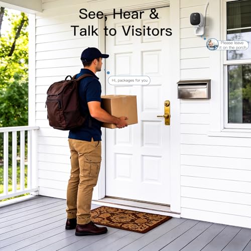 VIMTAG Security Camera Outdoor Indoor, 2.5K Cameras for Home Security Pet/Dog, Color Night Vision, Baby Monitor, Motion Activated Spotlight/Siren, IP66,2-Way Audio, Cloud/512G TF Card Storage,Plug-in
