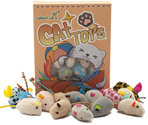 Fashion's Talk Mouse Cat Toys Soft Plush Catnip Mice Assorted Style Variety Pack 32 Count