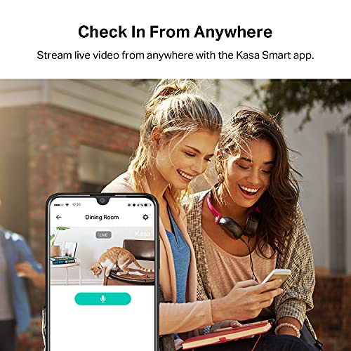 Kasa 2K+ Indoor Pan/Tilt Wired Security Camera - Works as a Baby Monitor & Pet Camera, Motion Detection & Tracking, 2-Way Audio, Night Vision, Subscription-Free Local Storage or Optional Cloud, KC410S
