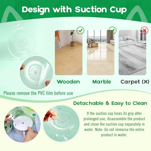 VIWIK Interactive Cat Toys for Indoor Cats, Hide and Seek Moving Feather Toy for Bored Adult Cats with Suction Cup & Cover, Automatic Kitten Wand Toy, Cat Enrichment Toys for All Breeds Green