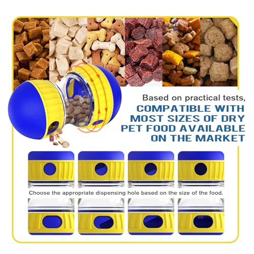BSISUERM Dog Treat Dispensing Puzzle Toy Adjustable Food Dispenser Slow Feeder Puppy Enrichment Training Rolling Ball Pet Interactive Chase Toys for Small Medium Large Dogs to Keep Them Busy