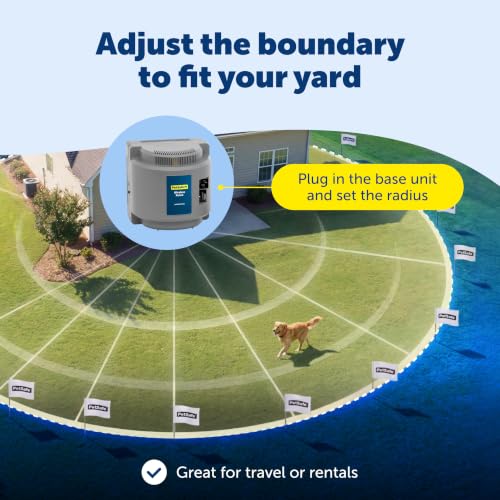 PetSafe Original Wireless Electric Fence for Dogs, Portable for Travel Covers Up to 1/2 Acre, Waterproof Collar for Pets 8lb+ with Tone/Static (Gray), from the Parent Company of Invisible Fence Brand