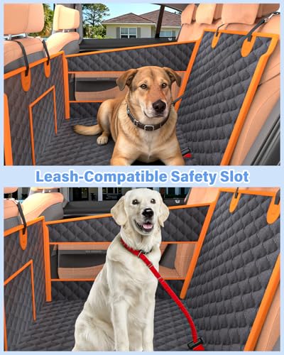 Instraella Dog Car Seat for Large Dogs, Half Back Seat Extender with Hard Bottom, Waterproof Non-Slip Pet Car Seat for Cars, SUVs and Trucks, Fits Medium Dogs