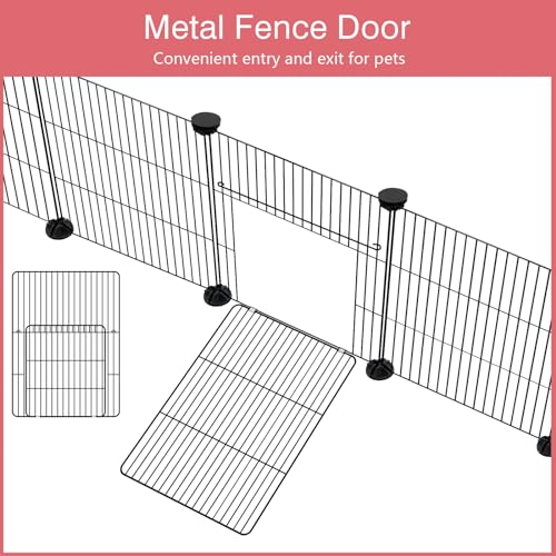 VISCOO 12 Panels Small Animal Playpen, 48" x 24" x 16" Pet Playpen with Waterproof Mat, C&C Cage for Guinea Pigs, Puppy Play Pen, Bunny Playpen, Indoor Outdoor Portable Metal Wire Yard Fence