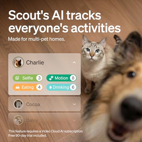 PETLIBRO 90-Day AI Trial Pet Camera Indoor with Phone App, 360° Pan Tilt Dog Camera&Cat Cameras, Indoor Camera WiFi Camera with AI Detection&Recognition, Home Cameras Indoor, Night Vision, 2-Way Audio