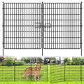 15 Panels No Dig Fence with Gate, 32 in(H) X 36 ft(L) Garden Decorative Fence Animal Barrier for Dogs, Rustproof Metal Garden Edging Border for Outdoor, Yard, Patio, Black