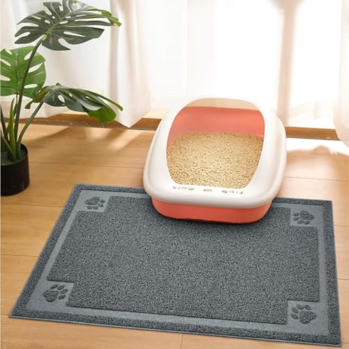 UPSKY Large Cat Litter Mat Trapper 35"×23" Traps Litters from Box and Paws Scatter Control for Folding Trapping Mat Soft for Floor on Sensitive Kitty Paws Easy to Clean