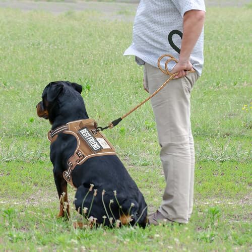 Beebiepet Heavy Duty Tactical Dog Harness for Small Dogs, No Pull Adjustable Pet Harness Reflective Service Training Easy Control Pet Vest Military K9 Working Dog Harnesses-X- Large, Brown
