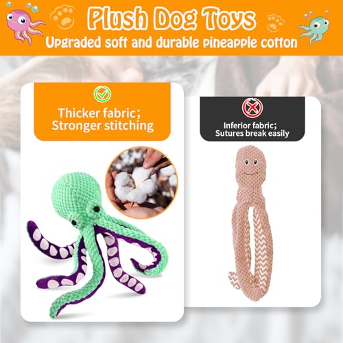 Fuufome Squeaky Plush Dog Toys, Soft Fabric Toys for Puppy, Small and Medium Dogs, Interactive Daily Companionship Training Reward Birthday Gift