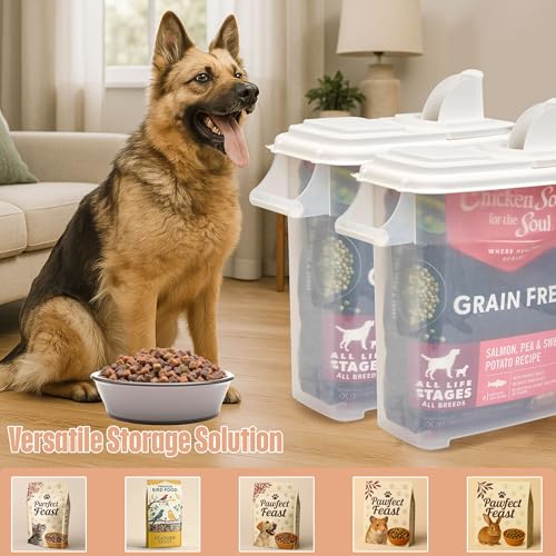 Buddeez 32 Quart Pet Food Dispenser with Lid - Airtight Storage for Dog Food, Cat Food, and Bird Seed - Easy Pour Spout for Mess Free Serving