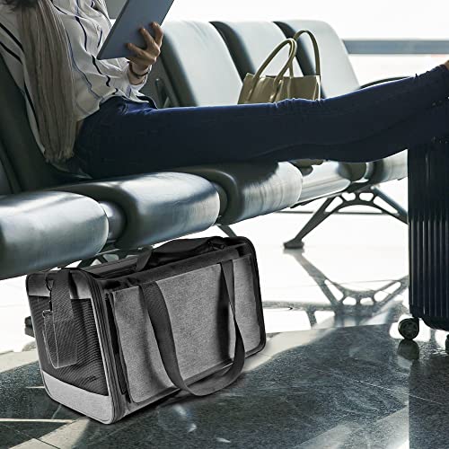 GAPZER Pet Carrier for Large Cats, Soft-Sided Cat Carrier for Medium Big Cats and Puppy up to 20lbs, Washable Dog Carrier Privacy Protection for Home Outdoor Travel