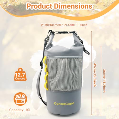 CynosCape Dog Food Storage Bag for Camping Trips,Road Travel,Dog Boarding,Overnight Kibble Bag Carrier 10L,Portable,Leak-Proof,Airtight,Odor-Resistant,Wipe Clean (Bowl Not Included)