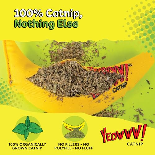 Yeowww! Catnip Chi-CAT-a Banana Toy for Cats - 7 Inches - Durable Cotton Twill - Made in the USA - Stuffed with Organically Grown Catnip
