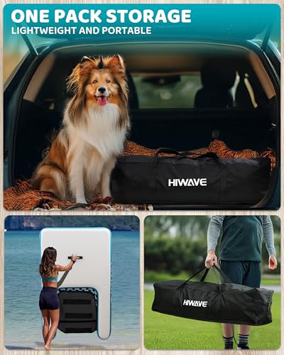 HIWAVE Dog Ramp for Boat, Dog Floats for Pool,Safe Entry and Exit w/High Load Bearing Capacity, Anti Slip and Puncture Resistant, Suitable for Large, Medium, Small Dogs, Without Harming Their Paws