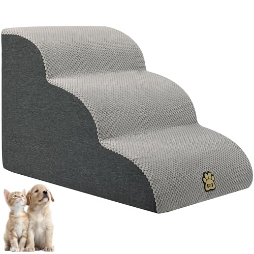 OYLZ Pet Steps Dog Stairs for Sofa Couch and Bed High Density Sponge Pet Ramp with Removable Washable Cover Non-Slip Base Stable Dog Steps 15.7" H