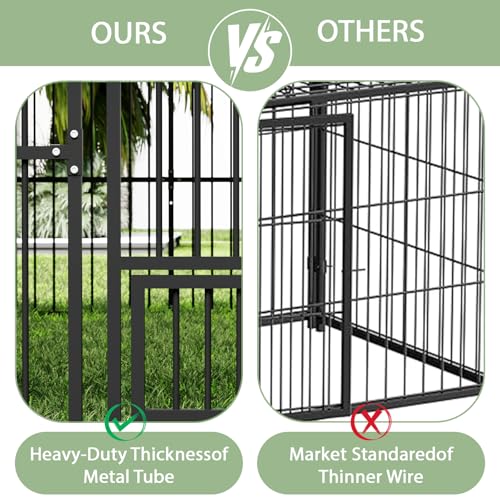 Broivira Outdoor Dog Kennel 10x20x6.5 FT, Heavy-Duty Metal Construction with Swivel Door, Fully Enclosed Waterproof Oxford Cloth Covering, Designed as a Weatherproof Shelter for Medium and Large Dogs