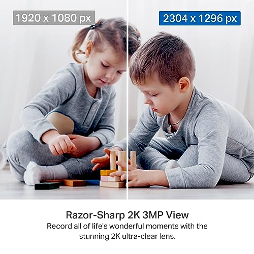 Tapo 2K Indoor Pan/Tilt Wired Security Camera - Works as a Baby Monitor & Pet Camera, Motion Detection, 2-Way Audio, Siren, Night Vision, No-Subscription Local Storage or Optional Cloud, C211 (2-Pack)