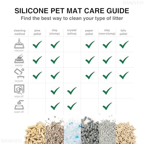BANLYEO Cat Litter Box Mat - SM Small Medium Size 24 x 17 in, Water Proof, Kitty Litter Trapping Mat, Easy to Clean, Scatter Control, Odorless, Pet Supplies for Indoor Cats, Warm Beige