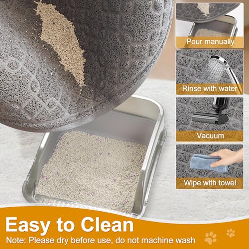 Motsamla Cat Litter Box Mat, 35" x 24" Large Kitty Litter Trapping Mat Keep Floor Clean, Litter Box Mat Scatter Control, Waterproof, Easy to Clean, Durable Large Size Litter Mats for Floor