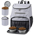 BAGLHER Dog Travel Bag Backpack, Airline Approved Pet Supplies Backpack, Dog Travel Bag with 2 Silicone Collapsible Bowls and 2 Food Baskets DLWhite
