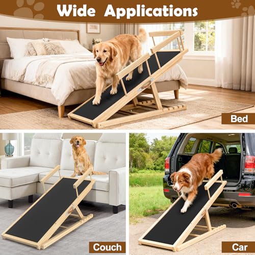 Dog Ramp for Bed and Couch 55" with Non-Slip Surface & Side Rails