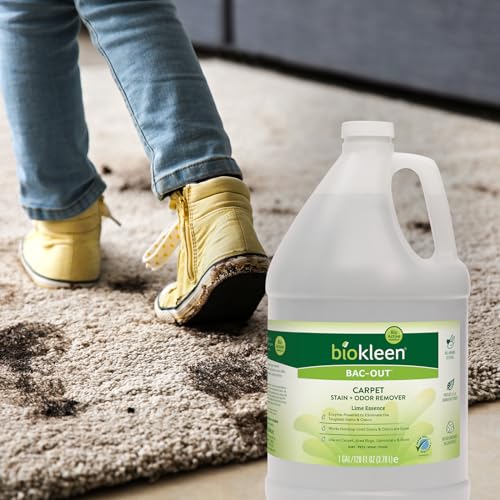 Biokleen Bac-Out Enzyme Cleaner and Stain & Odor Remover for Pet Stains, Laundry, Diapers, Wine, Carpets, & More, Eco-Friendly, Non-Toxic, Lime Scent, 128 Ounces